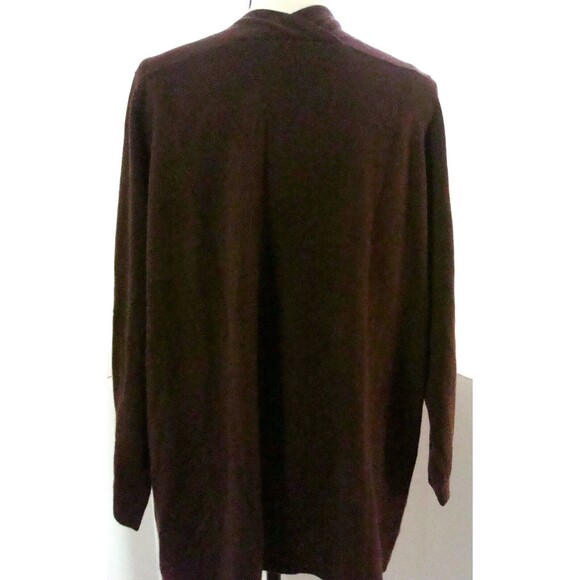 NWT New Womens XL 1X 2X Ryllace Plus 100% Cashmere Open Cardigan Sweater Red Drk - Picture 4 of 5